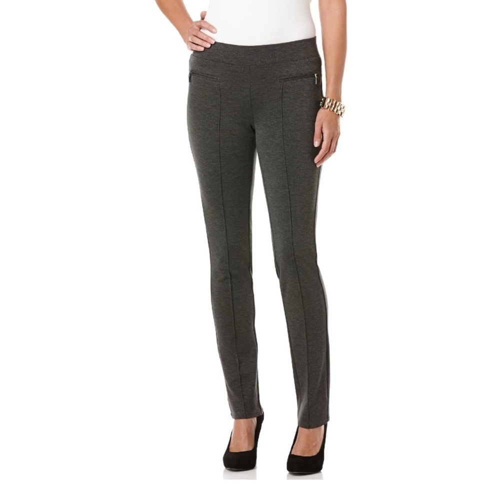 Rafaella Charcoal Heathered  Slim Comfort Fit Ponte Dress Pants
